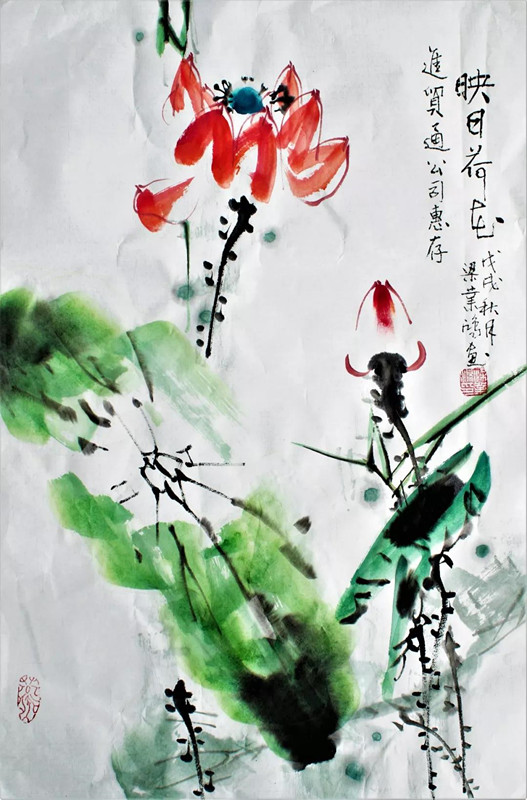 進(jìn)貿通周末|著(zhù)名國畫(huà)大師蒞臨進(jìn)貿通贈《映日荷花》《紫氣東來(lái)》