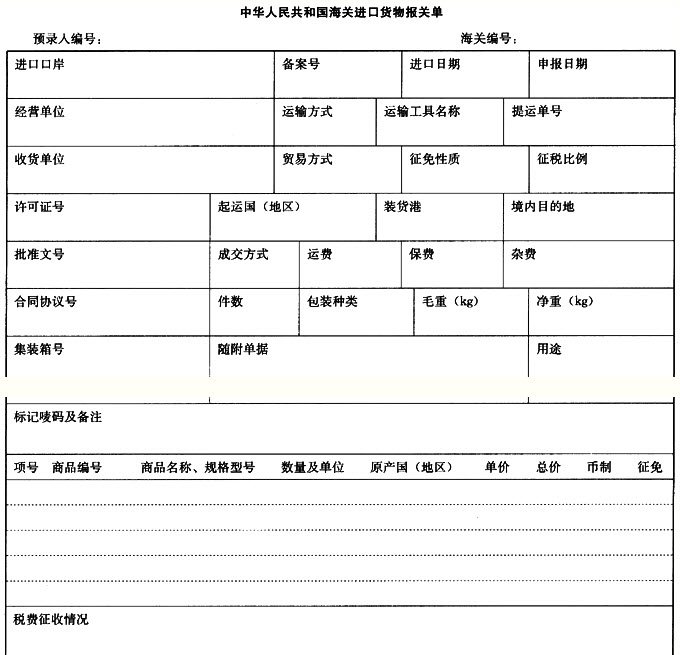 報關(guān)單據