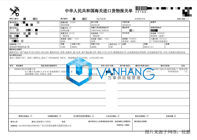 冷凍椰子水進(jìn)口廣州保稅區報關(guān).png